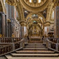 Nave of the church at Monte Cassino Abbey
