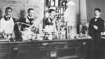 Pharmacy students at Howard University, c. 1900