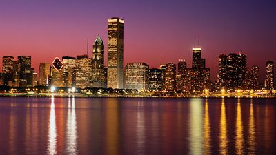 Chicago skyline at sunset, Illinois